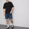 Pantalones cortos vaqueros ajustados de talle medio