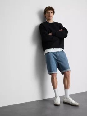 Pantalones cortos vaqueros ajustados de talle medio