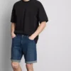 Pantalones cortos vaqueros ajustados de talle medio