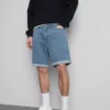 Pantalones cortos vaqueros ajustados de talle medio