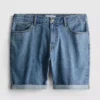 Pantalones cortos vaqueros ajustados de talle medio