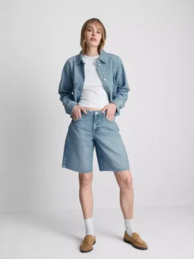 Pantalones Cortos vaqueros con dobladillo sin rematar