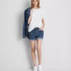 Pantalones Cortos vaqueros de talle medio con vuelta