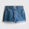 Pantalones Cortos vaqueros de talle medio con vuelta