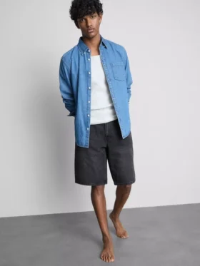 Pantalones cortos vaqueros holgados de talle medio