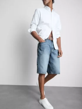 Pantalones cortos vaqueros holgados de talle medio