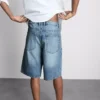 Pantalones cortos vaqueros holgados de talle medio