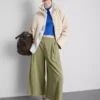 Pantalones culotte de tiro medio y pierna ancha