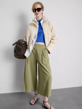 Pantalones culotte de tiro medio y pierna ancha