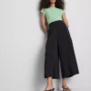 Pantalones culotte de tiro medio y pierna ancha
