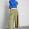 Pantalones culotte de tiro medio y pierna ancha
