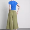 Pantalones culotte de tiro medio y pierna ancha