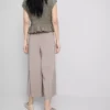 Pantalones culotte de tiro medio y pierna ancha