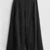Pantalones culotte de tiro medio y pierna ancha