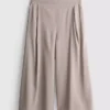 Pantalones culotte de tiro medio y pierna ancha