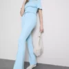 Pantalones de Chándal acampanados con pinzas, con alto contenido en algodón