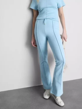 Pantalones de Chándal acampanados con pinzas, con alto contenido en algodón