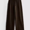 Pantalones de Chándal cómodos de mezcla de algodón con pernera ancha