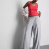 Pantalones de Chándal de corte ancho con pliegues, con alto contenido en algodón