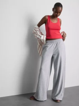 Pantalones de Chándal de corte ancho con pliegues, con alto contenido en algodón