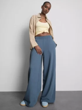 Pantalones de Chándal de corte ancho con pliegues, con alto contenido en algodón