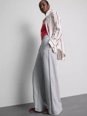 Pantalones de Chándal de corte ancho con pliegues, con alto contenido en algodón