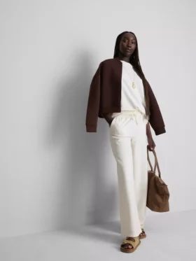 Pantalones de chándal de pierna ancha con alto contenido en algodón