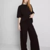 Pantalones de chándal de pierna ancha con alto contenido en algodón