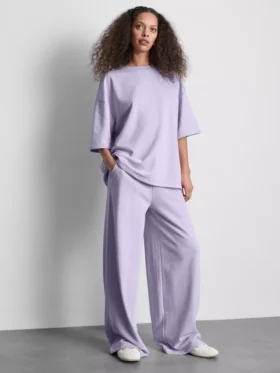Pantalones de chándal de pierna ancha con alto contenido en algodón