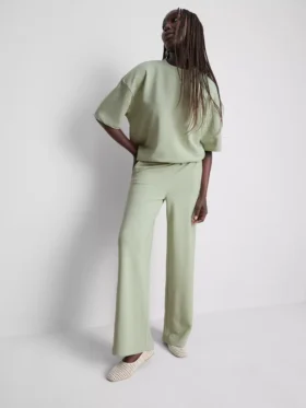 Pantalones de chándal de pierna ancha con alto contenido en algodón