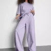 Pantalones de chándal de pierna ancha con alto contenido en algodón