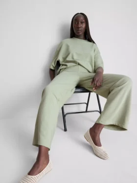 Pantalones de chándal de pierna ancha con alto contenido en algodón