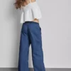 Pantalones de chándal de tiro ancho de denim de algodón