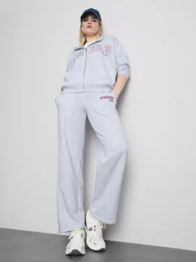 Pantalones de Chándal deportivos de pierna ancha en mezcla de algodón