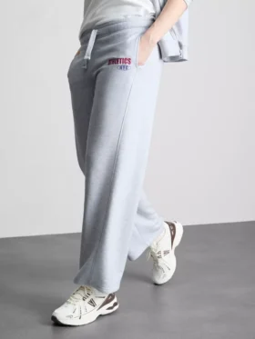 Pantalones de Chándal deportivos de pierna ancha en mezcla de algodón