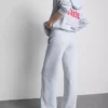 Pantalones de Chándal deportivos de pierna ancha en mezcla de algodón