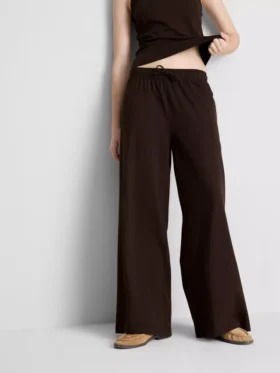 Pantalones de Chándal informales de algodón de pierna ancha