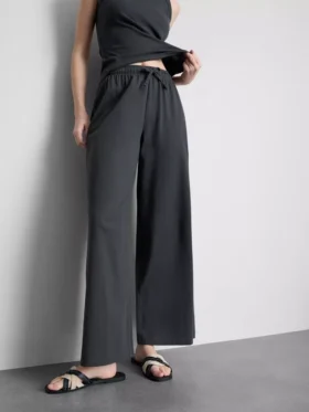 Pantalones de Chándal informales de algodón de pierna ancha