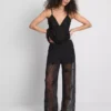 Pantalones de malla con abalorios y pierna ancha de Paula Echevarría