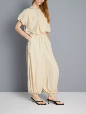 Pantalones de paracaídas de cintura alta