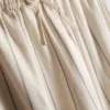 Pantalones de pierna ancha a rayas de mezcla de algodón