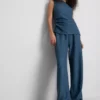 Pantalones de pierna ancha arrugados de Paula Echevarría