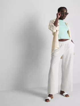 Pantalones de pierna ancha con cintura elástica