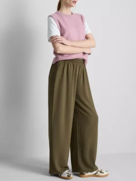 Pantalones de pierna ancha con cintura elástica