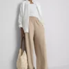 Pantalones de pierna ancha con cintura elástica