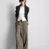 Pantalones de pierna ancha con efecto arrugado