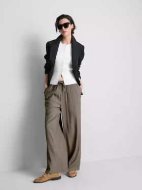 Pantalones de pierna ancha con efecto arrugado
