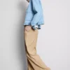 Pantalones de pierna ancha con efecto arrugado
