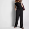 Pantalones de pierna ancha con efecto arrugado