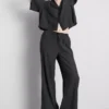 Pantalones de pierna ancha con efecto arrugado